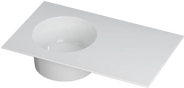 INK Wastafel UFO porselein rond l s zonder kraangat 80 cm x 48 cm x 18 cm Glans wit 0300910