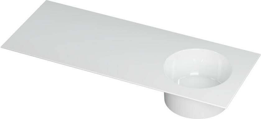 INK Wastafel UFO porselein rond rechts zonder kraangat 120 cm x 48 cm x 18 cm Glans wit 0300960