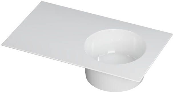INK Wastafel UFO porselein rond rechts zonder kraangat 80 cm x 48 cm x 18 cm Glans wit 0300920