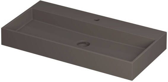 INK Wastafel United Porselein met 1 kraangat incl. porseleinen click plug en verborgen overloop systeem 90 cm x 45 cm x 11 cm Mat basento 0206053