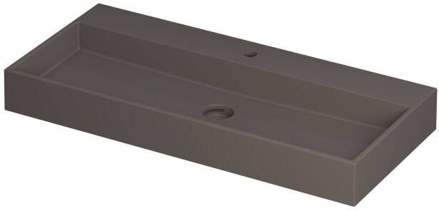 INK Wastafel United Porselein met 1 kraangat incl. porseleinen click plug en verborgen overloop systeem 100 cm x 45 cm x 11 cm Mat basento 0206073