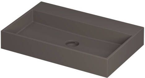 INK Wastafel United Porselein zonder kraangat incl. porseleinen click plug en verborgen overloop systeem 70 cm x 45 cm x 11 cm Mat basento 0206023