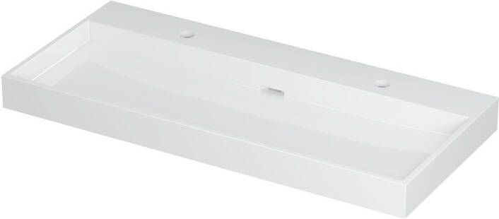 INK Wastafel Urban Porselein met 2 kraangaten 100 cm x 45 cm x 8 cm Glans wit 0201081