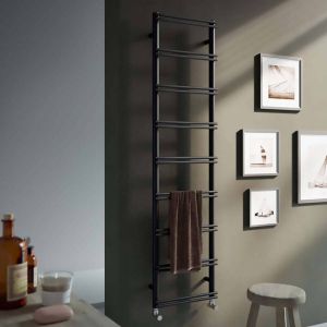 Instamat Designradiator Emma 160 Elektrisch 166 7x40 cm Incl. Wandconsole Soft Mat Zwart