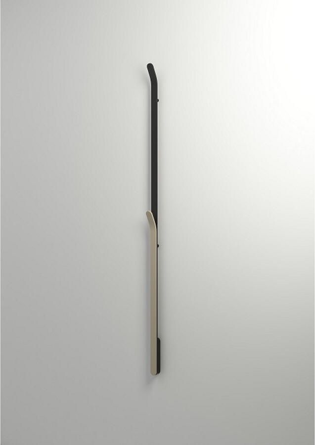 Instamat Elektrische Radiator Stick ARC Handdoekwarmer 170 cm 34W Gepolijst Aluminium Soft Zwart