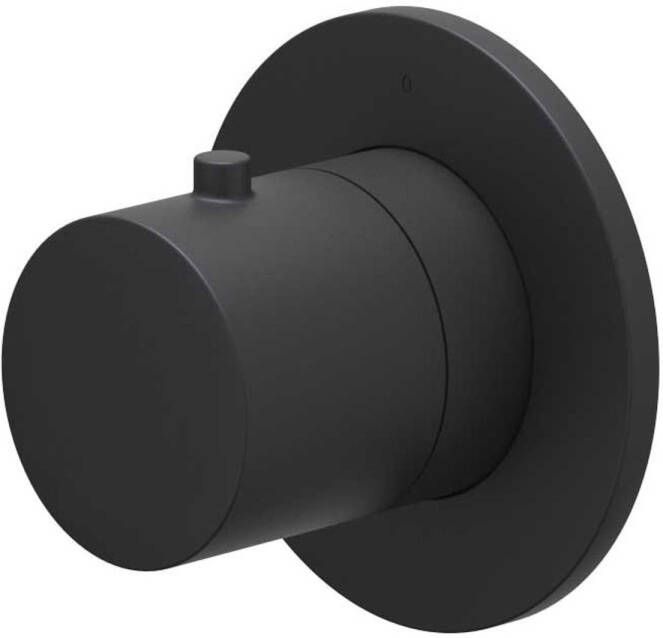 Ivy Bond Afbouwdeel voor douchekraan doorstroom stopkraan symmetry rond rozet Mat zwart PED 6202602