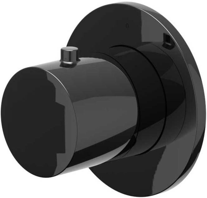 Ivy Bond Afbouwdeel voor inbouw douchemengkraan stopkraan symmetry rond rozet Zwart chroom PVD 6202577