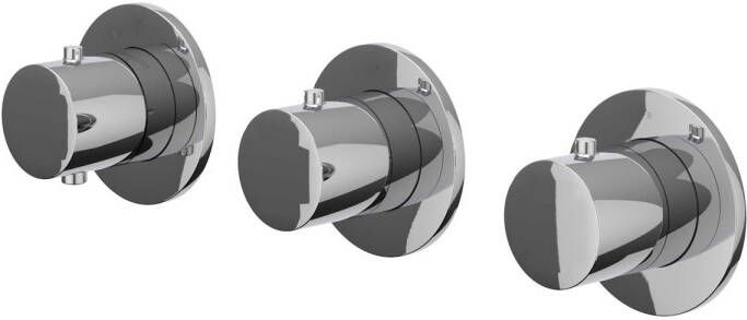 Ivy Bond Afbouwdeel voor Inbouwthermostaat 2 stopkranen symmetry ronde rozetten Chroom 6202471