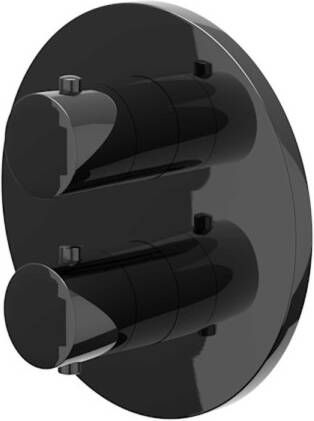 Ivy Bond Afbouwdeel voor Inbouwthermostaat 2-weg stop-omstel rond rozet Zwart chroom PVD 6201157