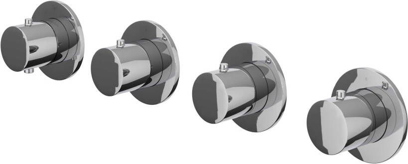 Ivy Bond Afbouwdeel voor Inbouwthermostaat 3 stopkranen Symmetry ronde rozetten Chroom 6202371