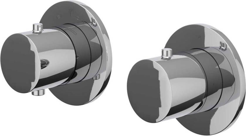 IVY Afbouwdeel Bond Inbouwthermostaat Symmetry 2-Weg Stop-Omstel Met Rond Rozet Chroom