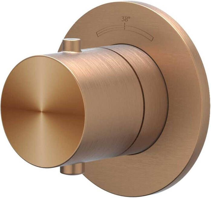 IVY Concord Afbouwdeel doorstroom inbouwstopkraan symmetry rond rozet RVS316 geborsteld mat koper PVD 6201223