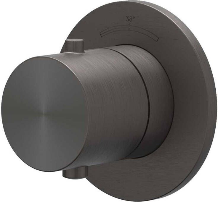 IVY ConcordAfbouwdeel voor Inbouwthermostaat Symmetry rond rozet RVS316 geborsteld carbon black PVD 6201214