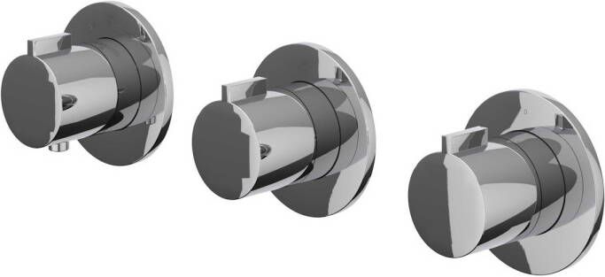 Ivy Pact Afbouwdeel voor Inbouwthermostaat 2 stopkranen Symmetry ronde rozetten Chroom 6202351