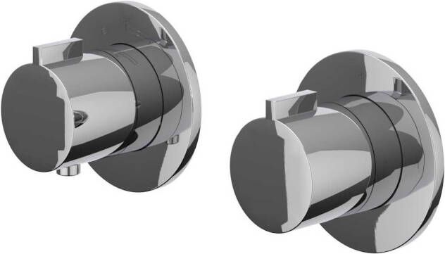 IVY Afbouwdeel Pact Inbouwthermostaat 2-weg Stop-Omstel Met Rond Rozet Chroom