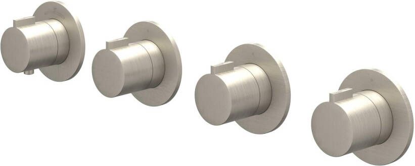 Ivy Pact Afbouwdeel voor Inbouwthermostaat 3 stopkranen Symmetry ronde rozetten Geborsteld nickel PVD 6202383