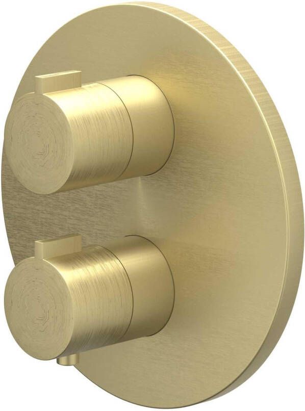 IVY Pact Afbouwdeel voor Inbouwthermostaat 1 stopkraan rond rozet Geborsteld mat goud PVD 6202254