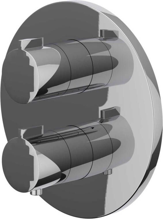 IVY Afbouwdeel Pact Inbouwthermostaat Symmetry 2-Weg Stop-Omstel Met Rond Rozet Chroom