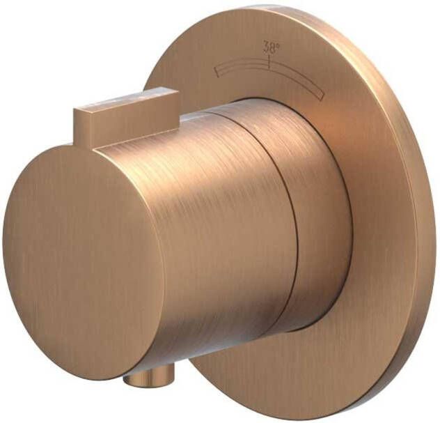 Ivy Pact Afbouwdeel voor Inbouwthermostaat Symmetry rond rozet Geborsteld mat koper PVD 6202425