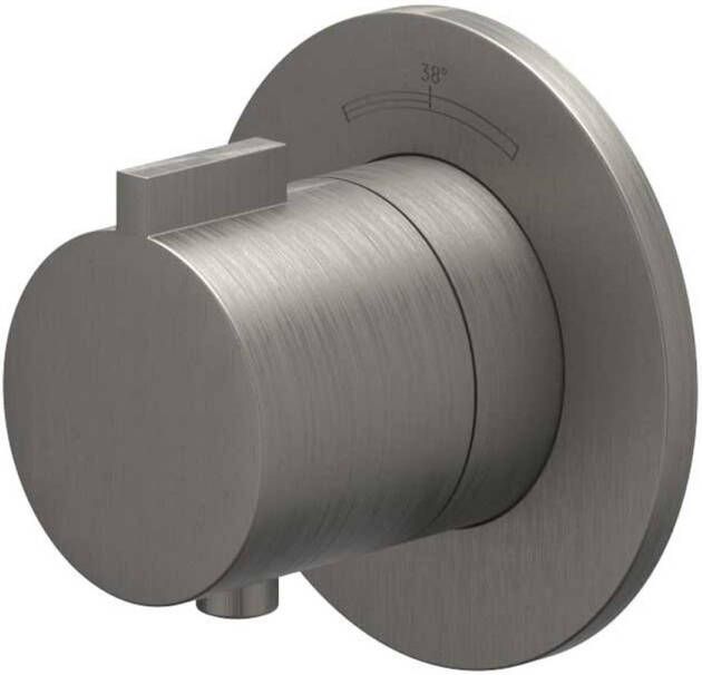 Ivy Pact Afbouwdeel voor Inbouwthermostaat Symmetry rond rozet Geborsteld metal black PVD 6202426