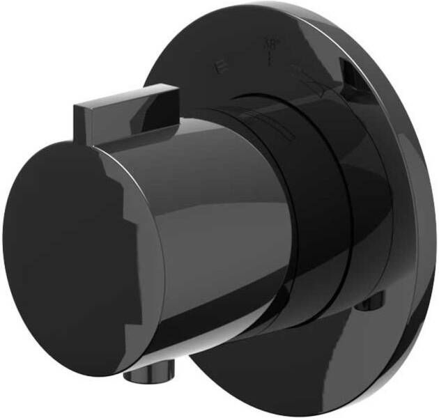 Ivy Pact Afbouwdeel voor Inbouwthermostaat Symmetry rond rozet Zwart chroom PVD 6202427