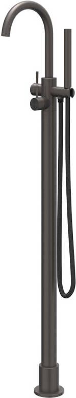 IVY Concord Badmengkraan Vrijstaand draaibare uitloop 150cm Doucheslang Staafhanddouche RVS316 geborsteld carbon black PVD 6303104