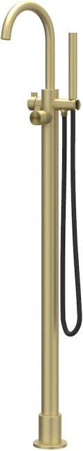 Ivy Tribe Badmengkraan Vrijstaand draaibare uitloop 150cm Doucheslang Staafhanddouche RVS316 geborsteld mat goud PVD 6303112
