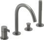 Ivy Pact Badrandcombinatie 4-wegs mengkraan draaibare uitloop uittrekbare handdouche Geborsteld metal black PVD 6302156 - Thumbnail 1