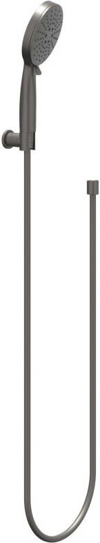 Ivy Handdoucheset verstelbaar 3 standen met verstelbare wandsteun doucheslang 150cm staafmodel 120 cm Geborsteld metal black PVD 6901116