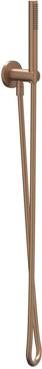 IVY Handdoucheset Set Bestaande Uit Doucheslang 150 cm Wandhouder Met Uitlaat En Handdouche Satin Spray Geborsteld Mat Koper PVD