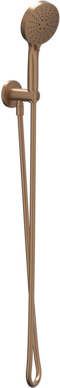 IVY Handdoucheset Set Bestaande Uit Doucheslang 150 cm Wandhouder Met Uitlaat En Staafhanddouche Geborsteld Mat Koper PVD
