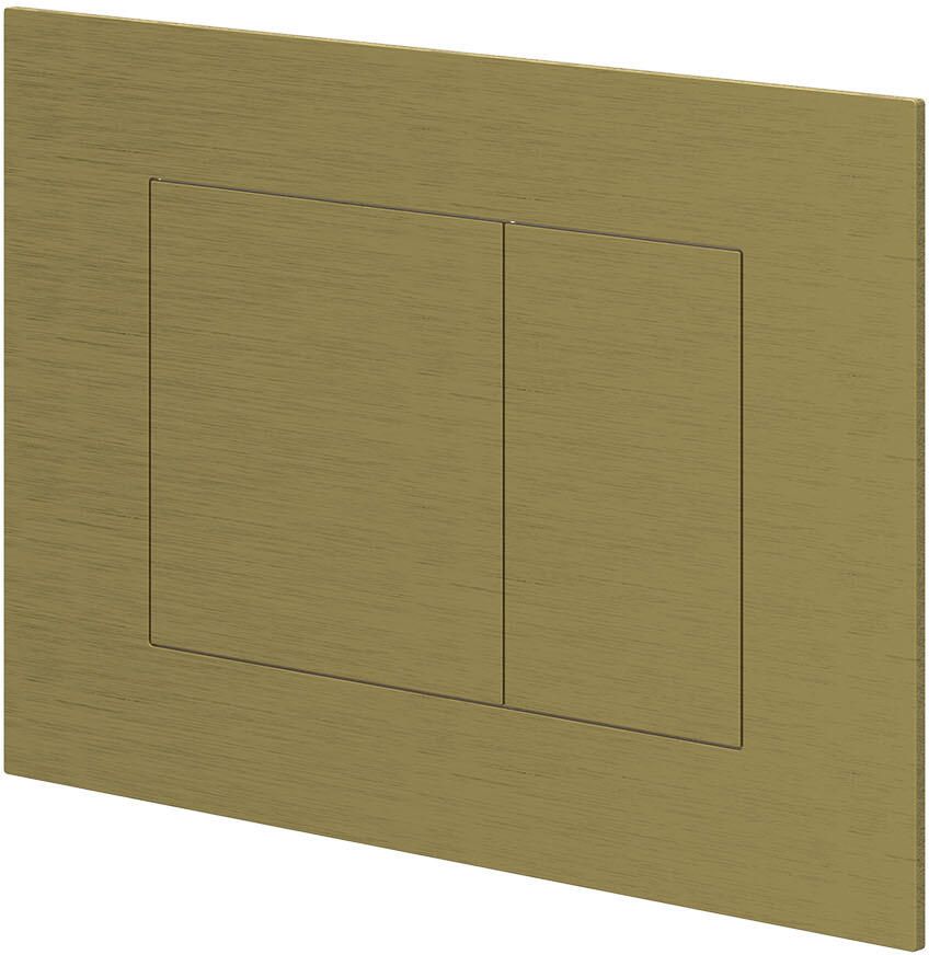 IVY Bedieningspaneel Flush 2 Rechthoekige Knoppen 3mm Geborsteld Mat Goud PVD