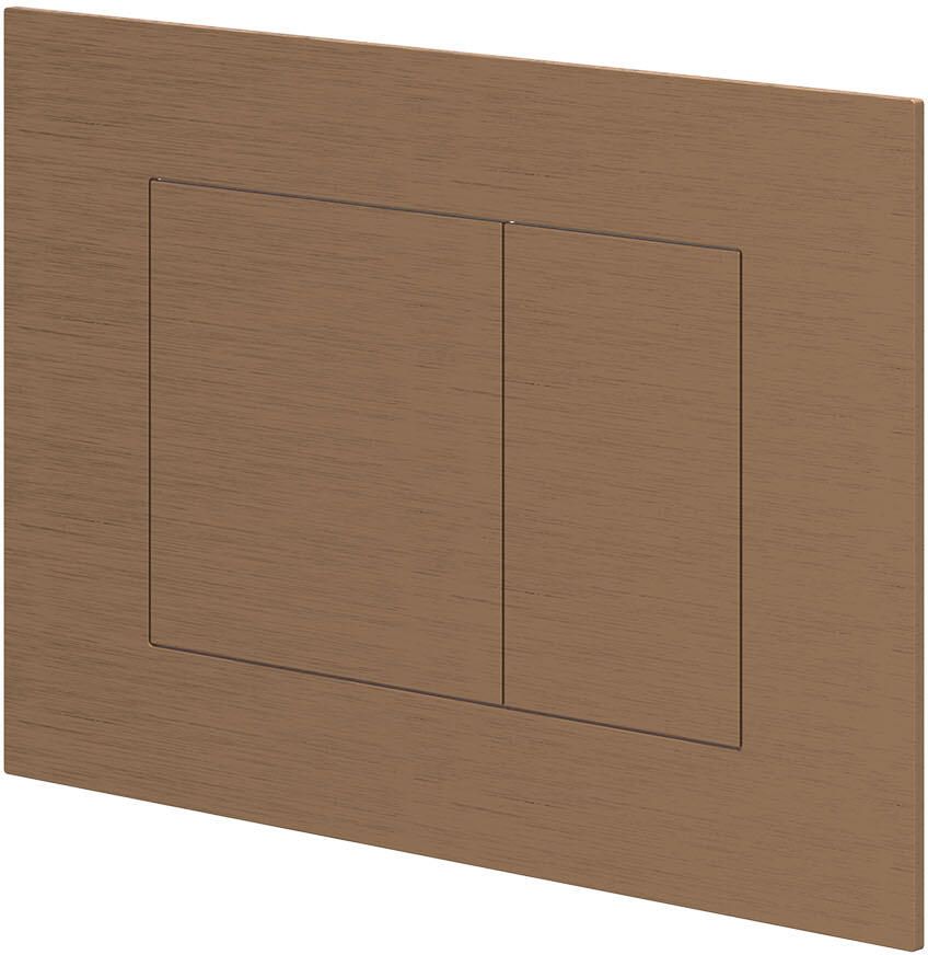 IVY Bedieningspaneel Flush 2 Rechthoekige Knoppen 3mm Geborsteld Mat Koper PVD