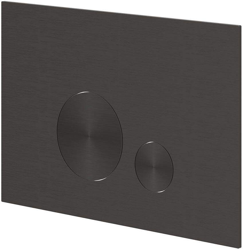IVY Bedieningspaneel Flush 2 Ronde Knoppen Flowering 3mm Rvs316 Geborsteld Carbon Black PVD