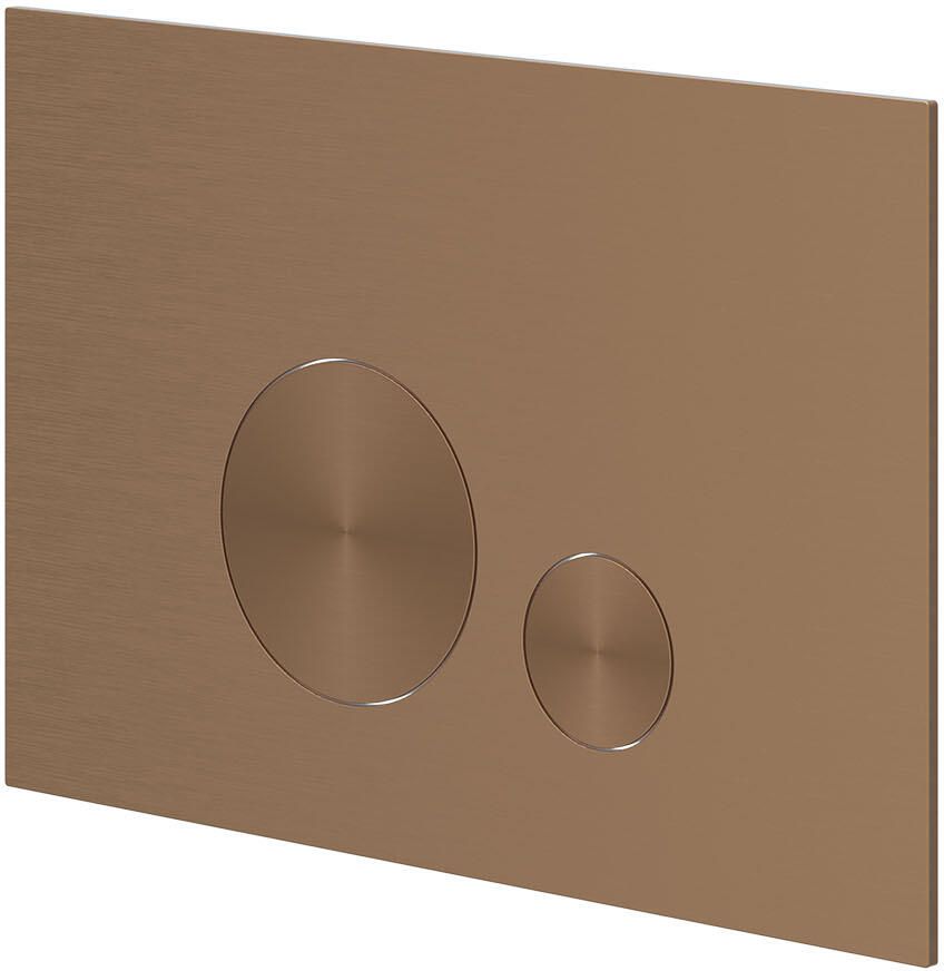 IVY Bedieningspaneel Flush 2 Ronde Knoppen Flowering 3mm Rvs316 Geborsteld Mat Koper PVD