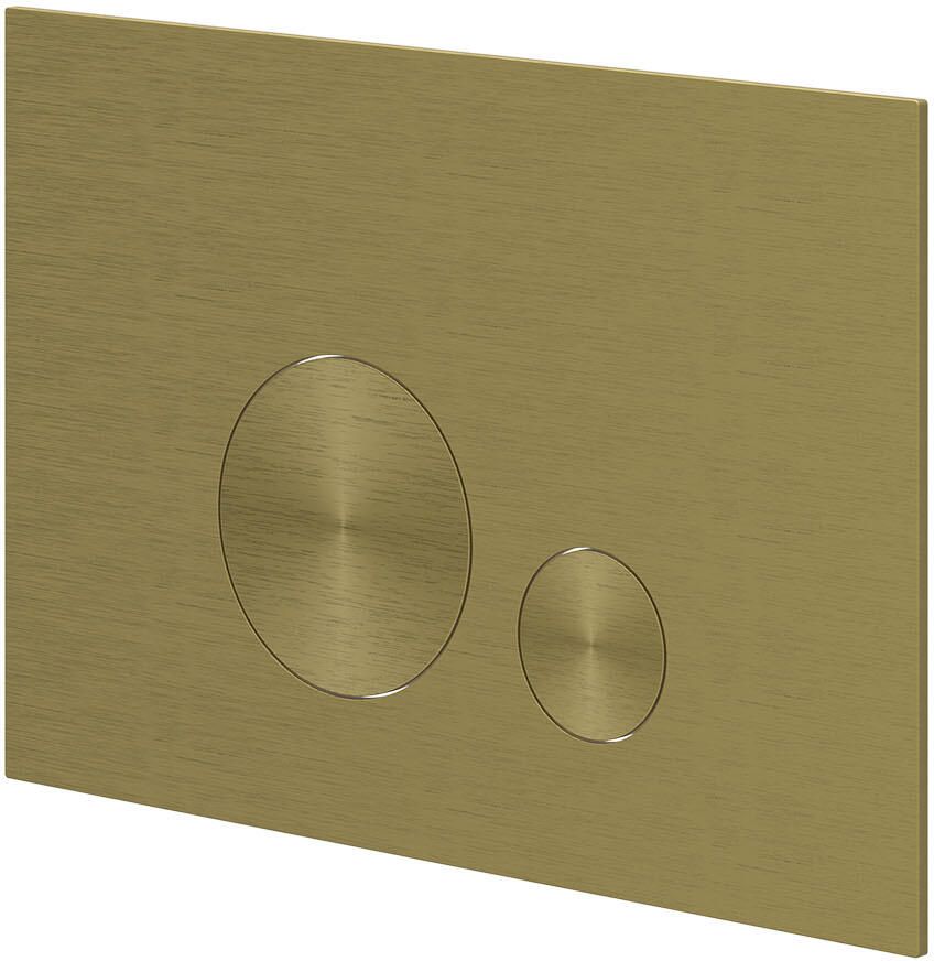 IVY Bedieningspaneel Flush 2 Ronde Knoppen Flowering 3mm Rvs316 Geborsteld Mat Goud PVD
