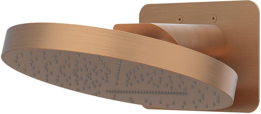IVY Hoofddouche HALO Wandmodel Inc. Wandbeugel en Inbouwbox 32 cm Geborsteld Mat Koper PVD