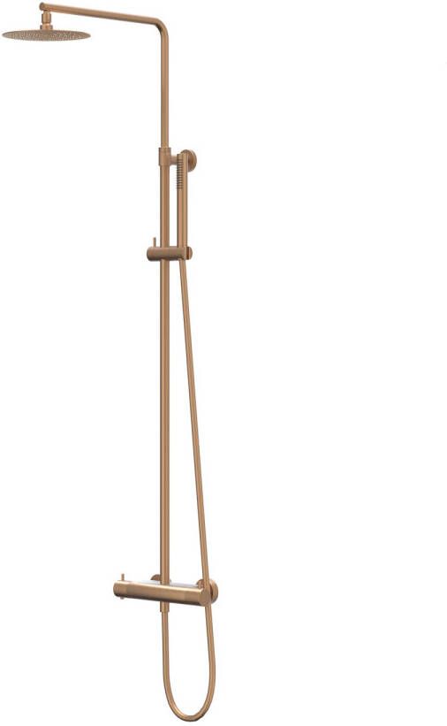 Ivy Bond Regendoucheset opbouw 25cm slim hoofddouche staafmodel handouche Geborsteld mat koper PVD CSB1GKAB