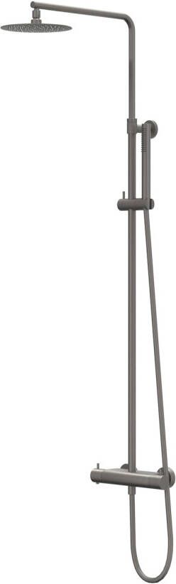 Ivy Bond Regendoucheset opbouw 25cm slim hoofddouche staafmodel handouche Geborsteld metal black PVD CSB1GMAB