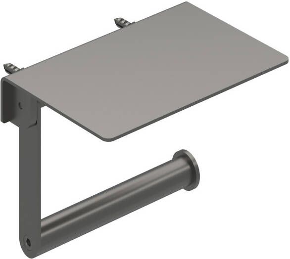 IVY Toiletrolhouder Met Planchet Geborsteld Metal Black PVD