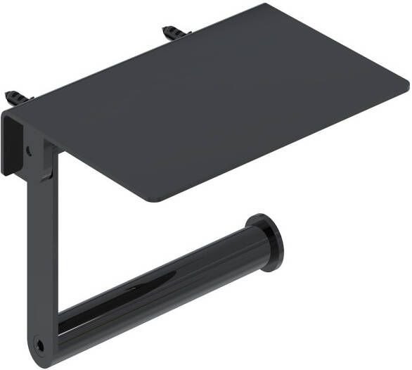 IVY Toiletrolhouder Met Planchet Zwart Chroom PVD