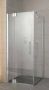 Kermi Pasa XP draaideur m. vast segment voor zijwand 100x200cm links m. Clean glanszilver helder - Thumbnail 1