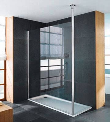 Kermi Walk-in Shower Wall Inloopdouche 118 X 200 Cm. Zilver Glans-helder Glas