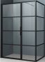 Lacus Douchecabine Driedelig Tremiti 6mm Helder Glas Mat Zwart Aluminium Profiel (ALLE MATEN) - Thumbnail 3
