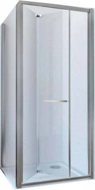 Lacus Douchecabine Ponza met Vouwdeur en Zijwand Helder Glas Aluminium Profiel Chroom (alle maten)