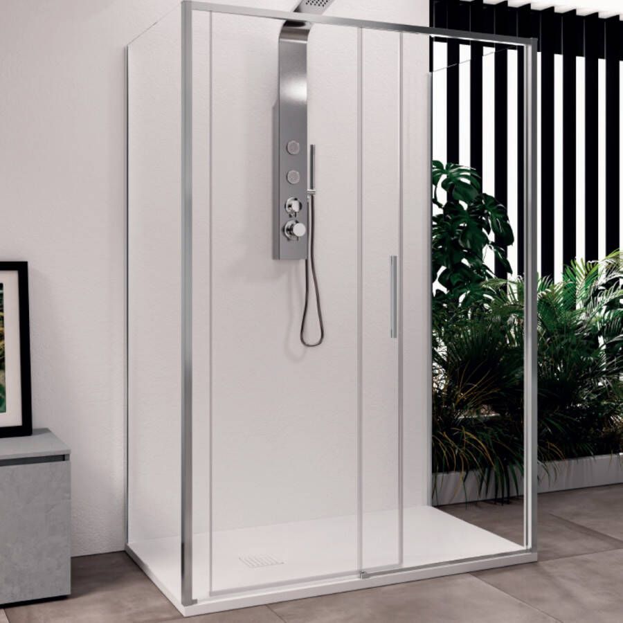 Lacus Douchecabine Torcello 140 cm Helder Glas Met Schuifdeur Aluminium