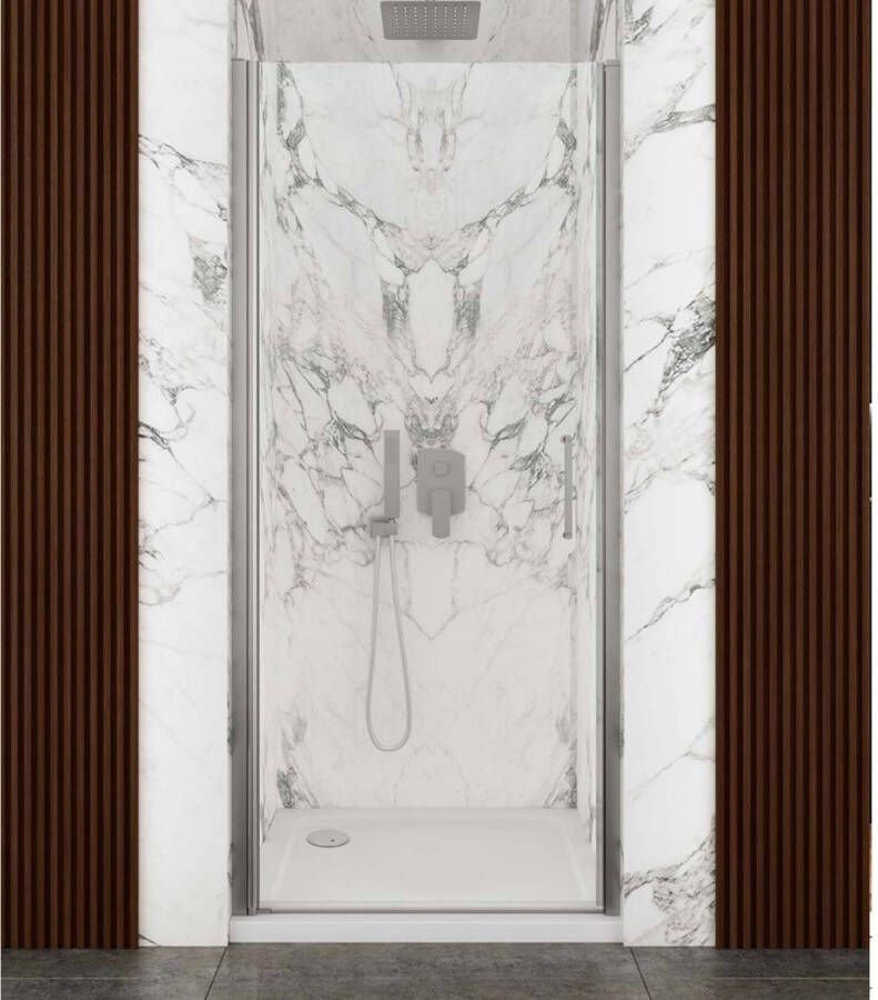 Lacus Nisdeur Giglio Evo 1 Klapdeur Helder Glas Chroom (Alle Maten)