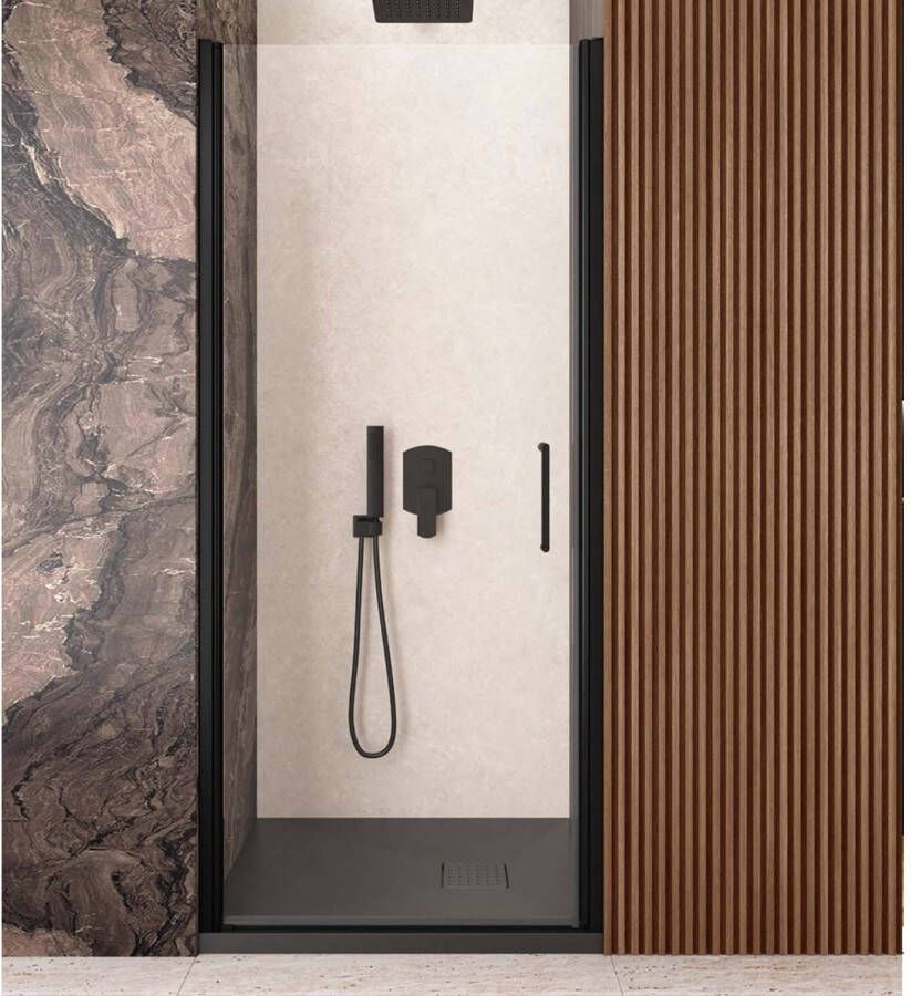 Lacus Nisdeur Giglio Evo 1 Klapdeur 100x200 Cm Helder Glas Mat Zwart