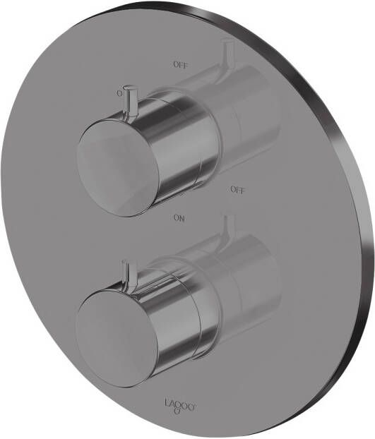 Lagoo Inbouw Thermostaat Garda met 3-weg Omstel Knop Gunmetal