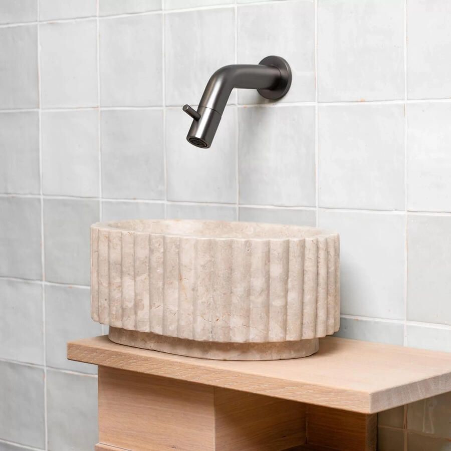 Loutro Waskom Irini Ovaal Mini 30x15x12 cm Marmer